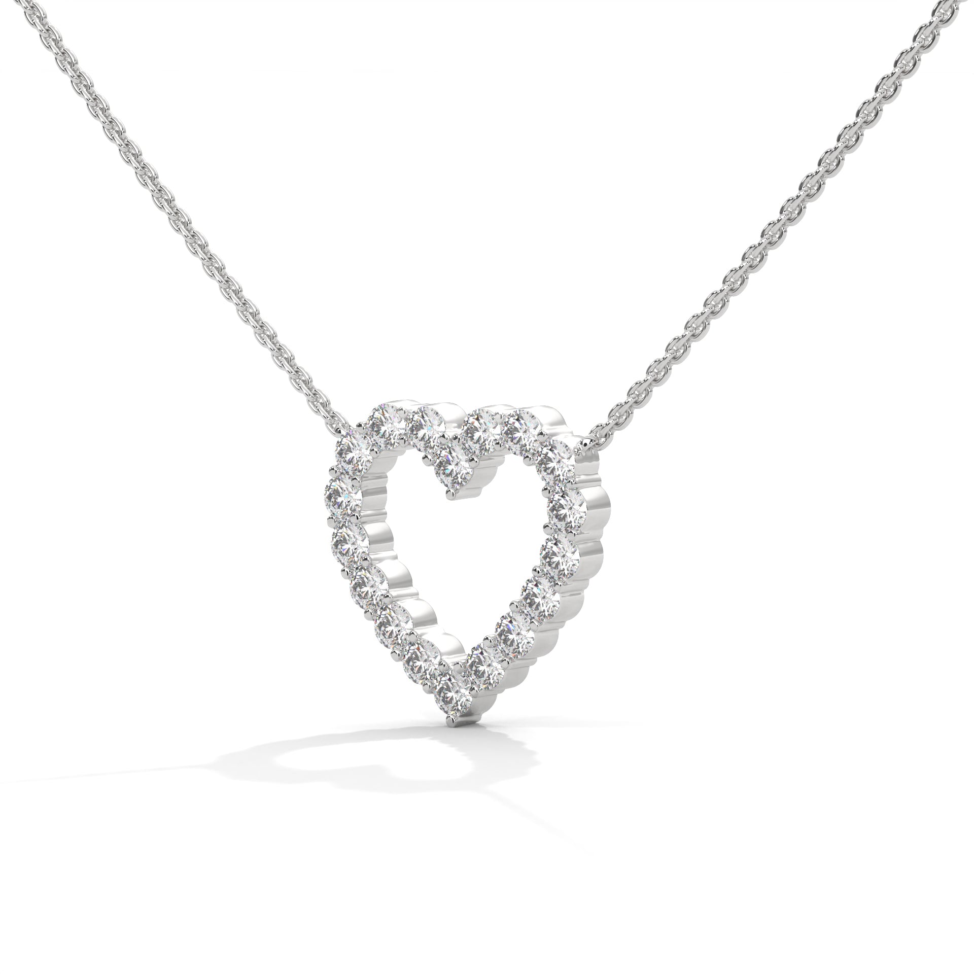 Open Heart Diamond Pendant