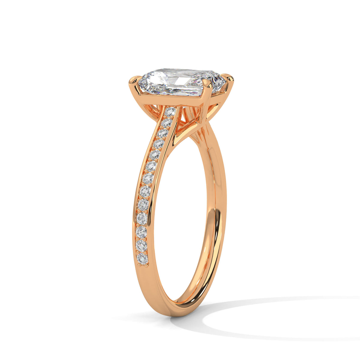 Radiant Cut Diamond Pavé Engagement Ring – view 5 of 9, lab grown diamond ring | Jewelix Atelier