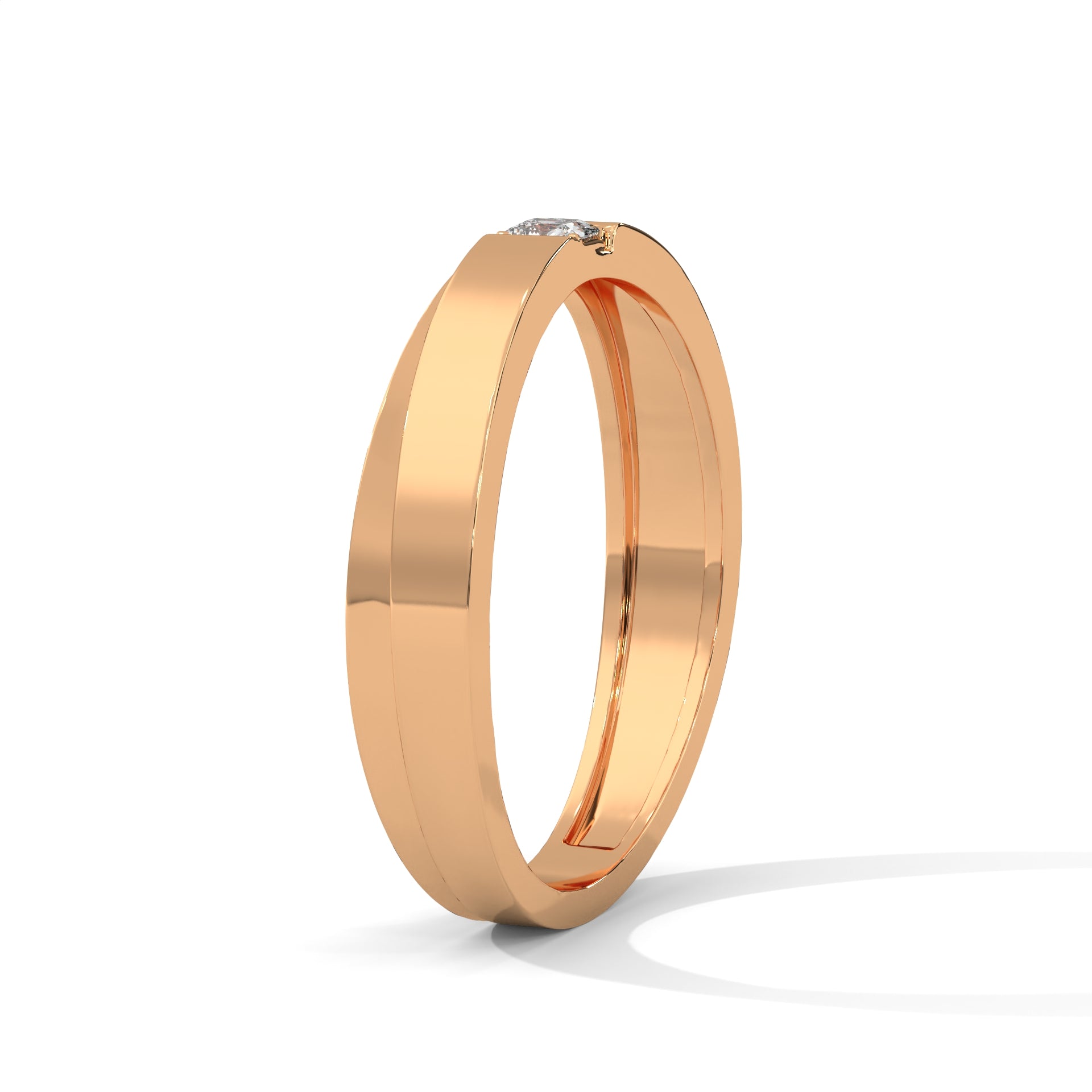 Princess Cut Flush Set Wedding Band