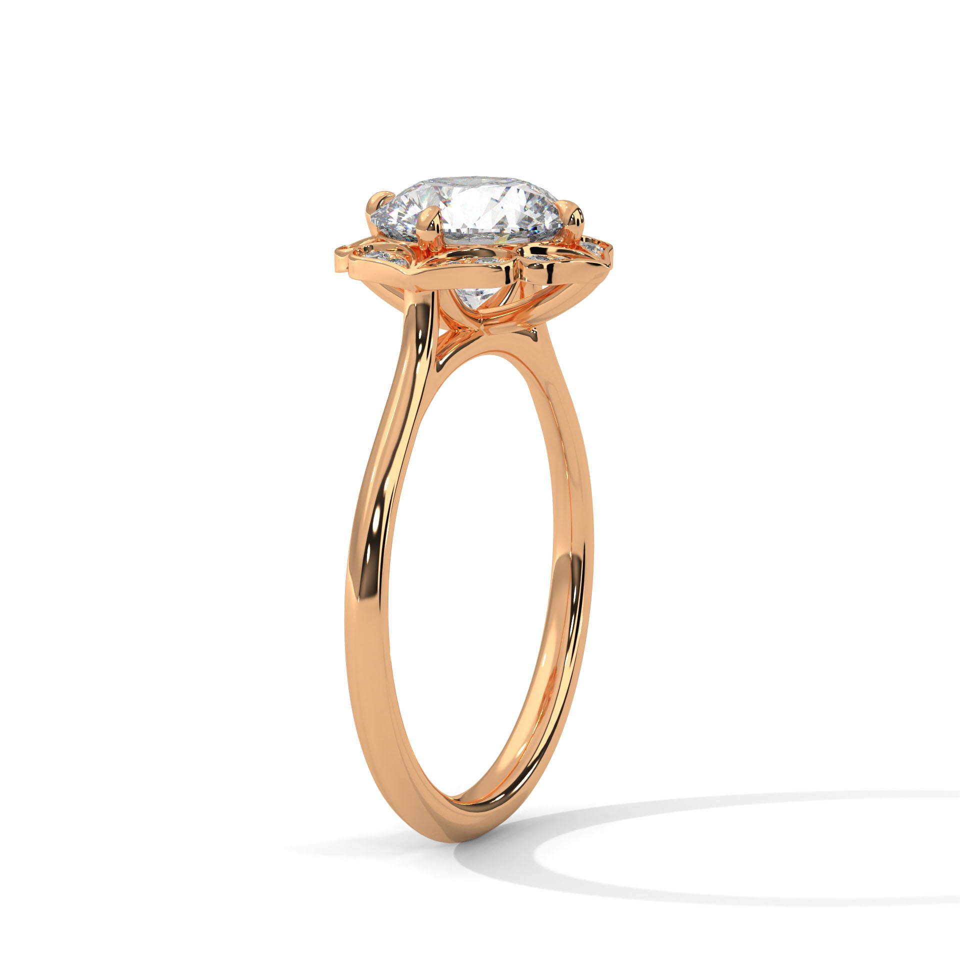 Round Diamond Vintage Halo Engagement Ring