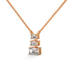Emerald Cut Diamond Bar Pendant