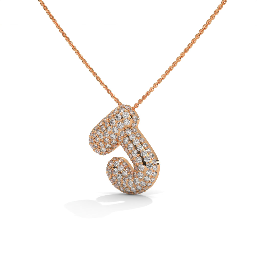 Diamond Initial "J" Pendant