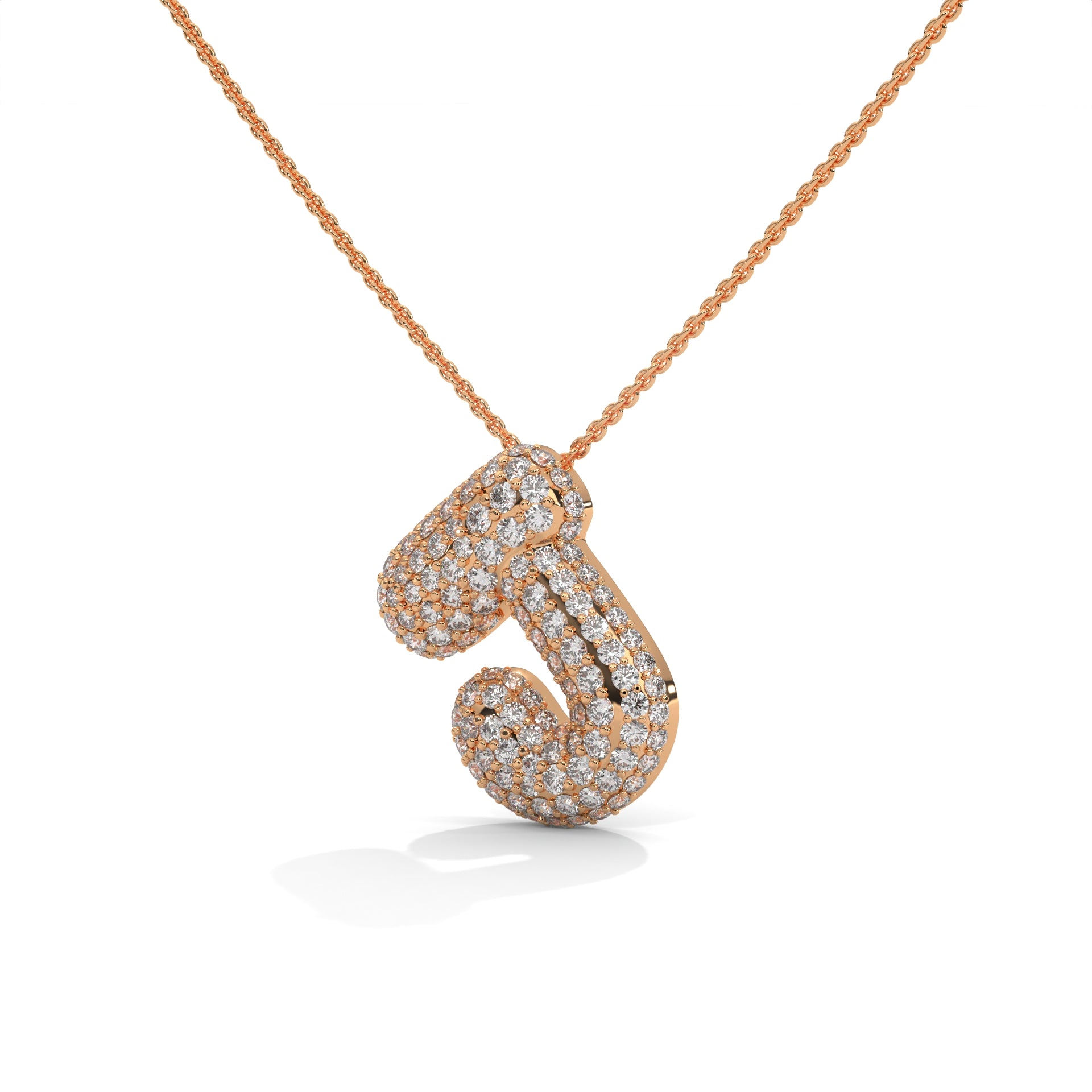 Diamond Initial "J" Pendant