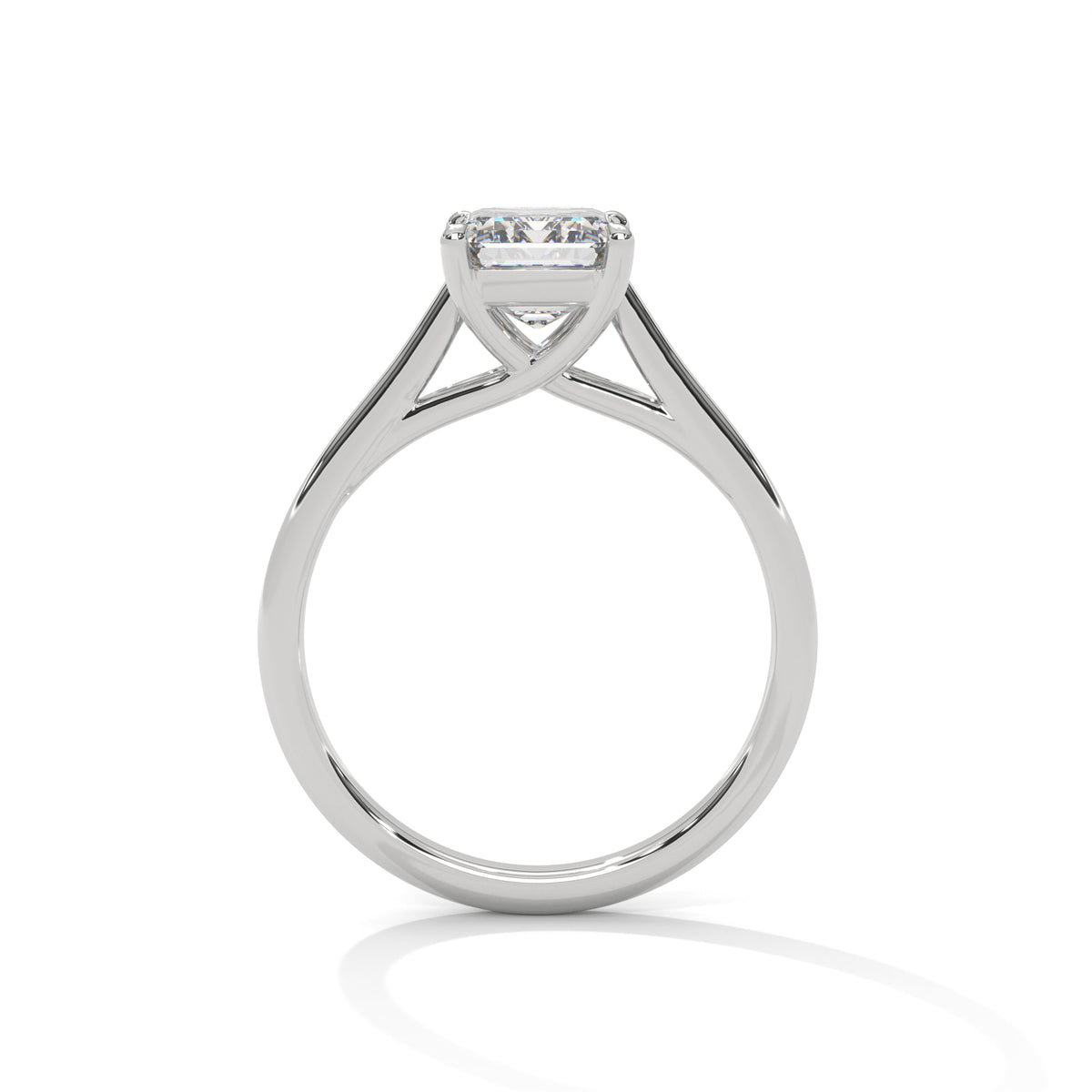 2.00 ct Radiant Cut Solitaire Lab Grown Diamond with Cathedral Setting Engagement Ring – view 3 of 9 | Jewelix Atelier