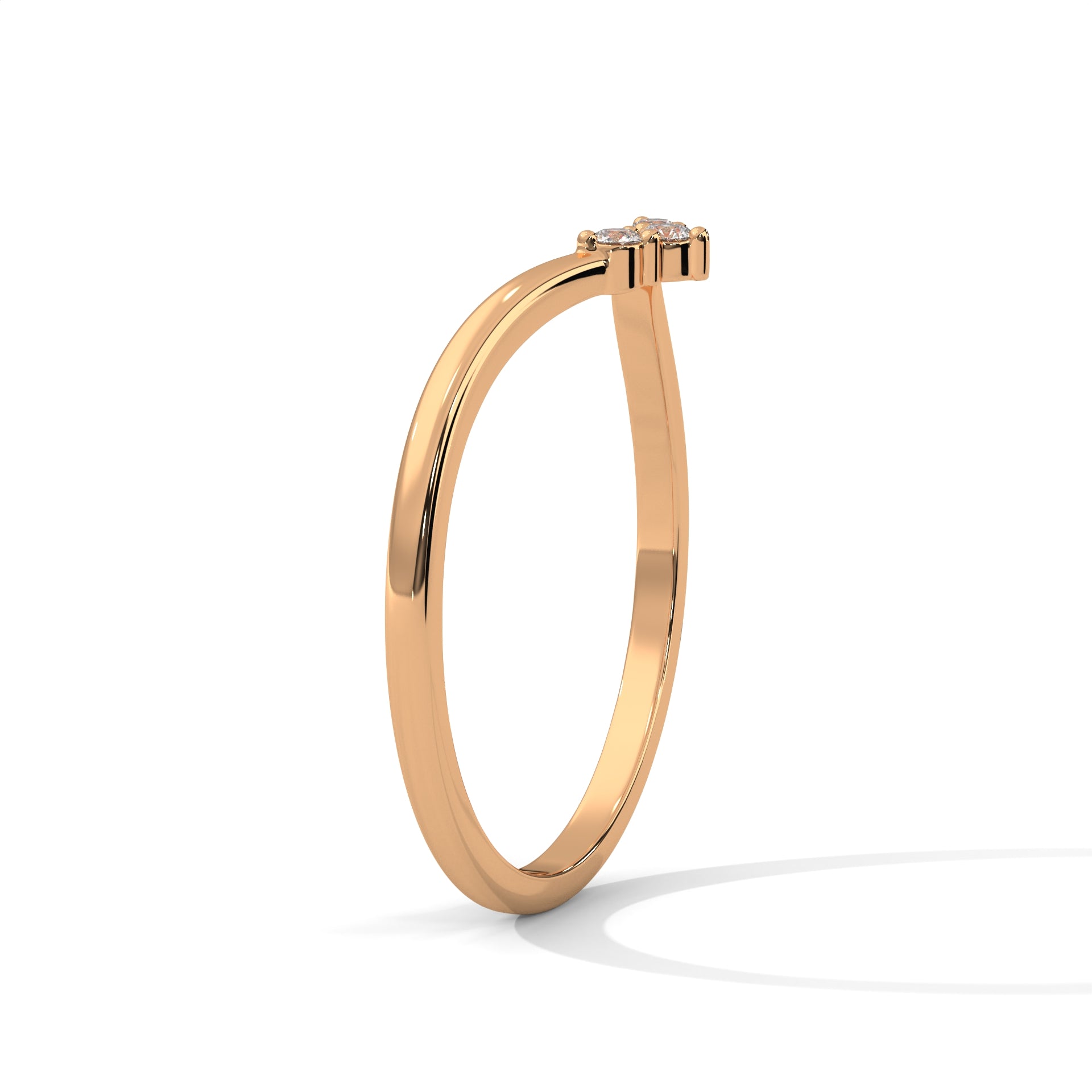 Diamond Chevron Wishbone Ring