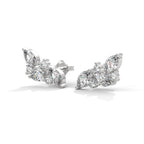 Marquise Diamond Cluster Stud Earrings
