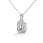 Emerald Halo Diamond Pendant