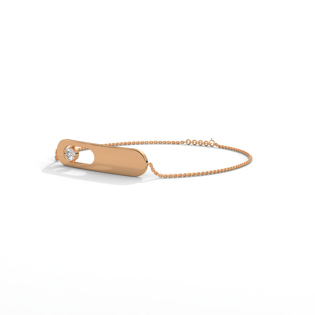Floating Diamond Bar Bracelet