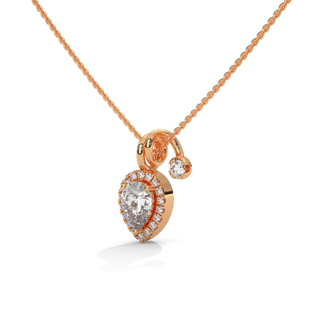 Pear Diamond Halo Pendant