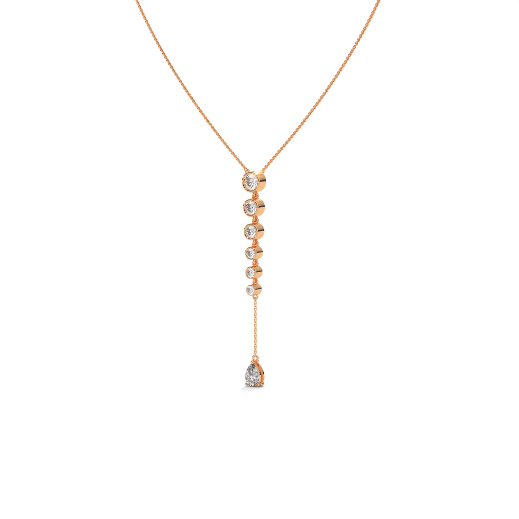 Pear Diamond Y Drop Necklace