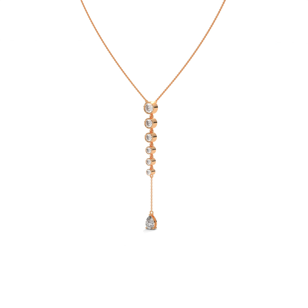 Pear Diamond Y Drop Necklace – view 5 of 6, lab grown diamond necklace | Jewelix Atelier