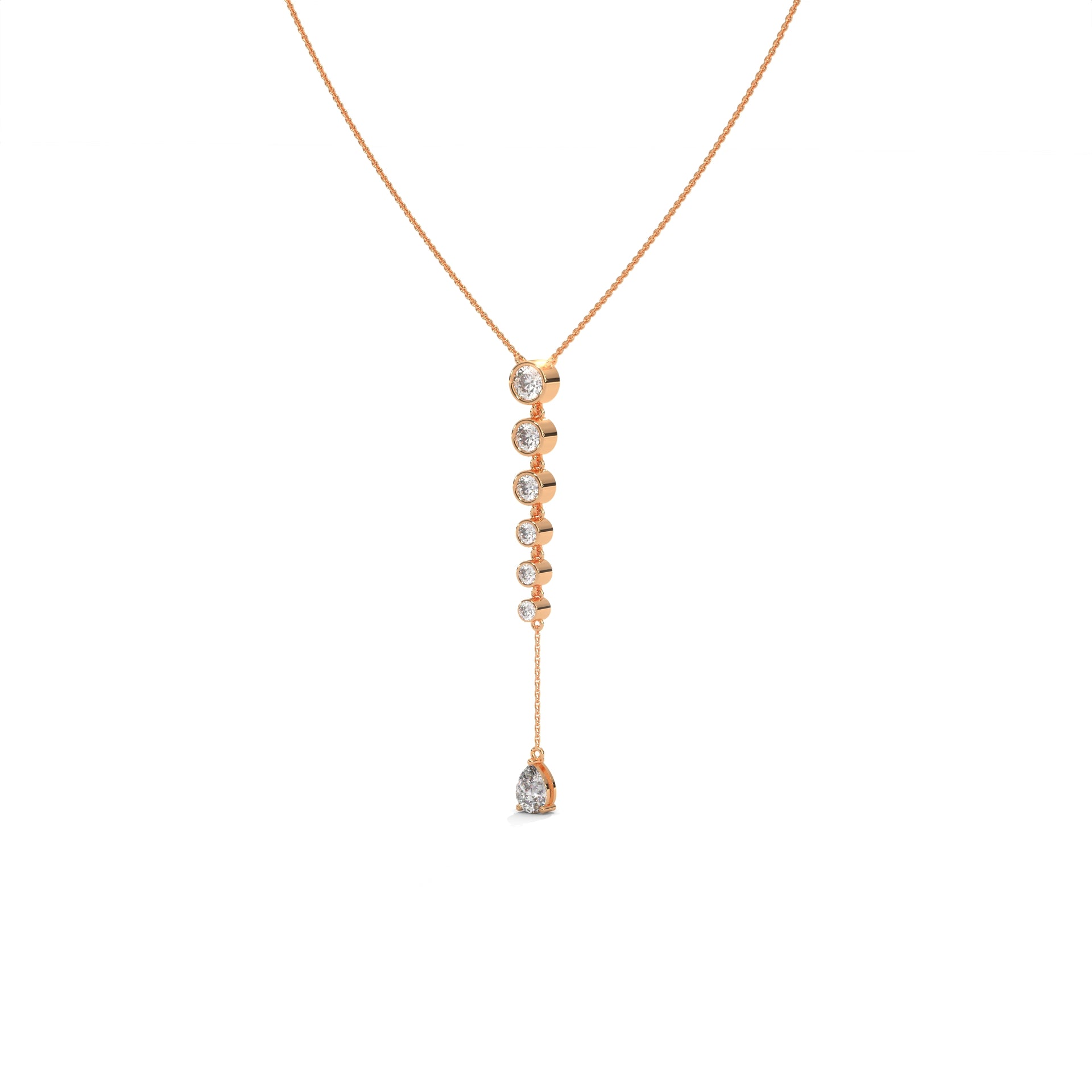 Pear Diamond Y Drop Necklace