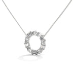 Emerald & Oval Diamond Circle Pendant