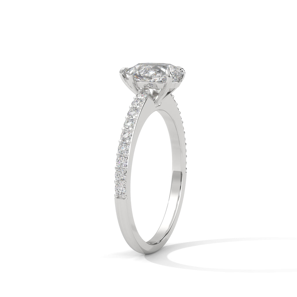 Pear Cut Diamond Pavé Engagement Ring