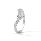 Marquise & Round Diamond Chevron Ring