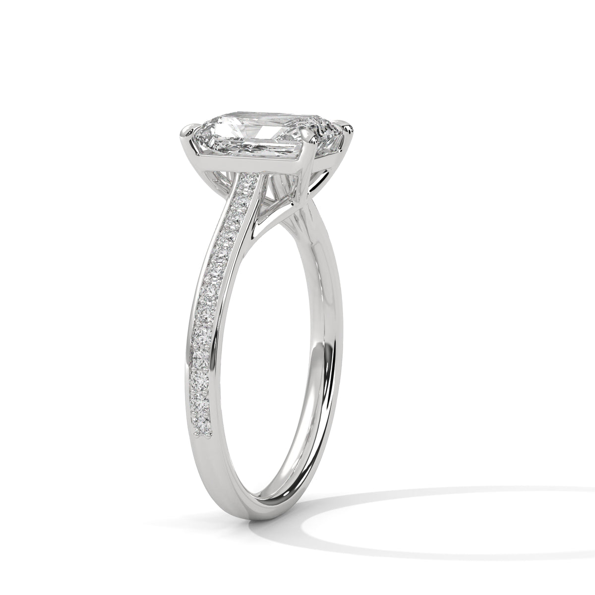 Radiant Cut Diamond Pavé Engagement Ring – view 2 of 9, lab grown diamond ring | Jewelix Atelier