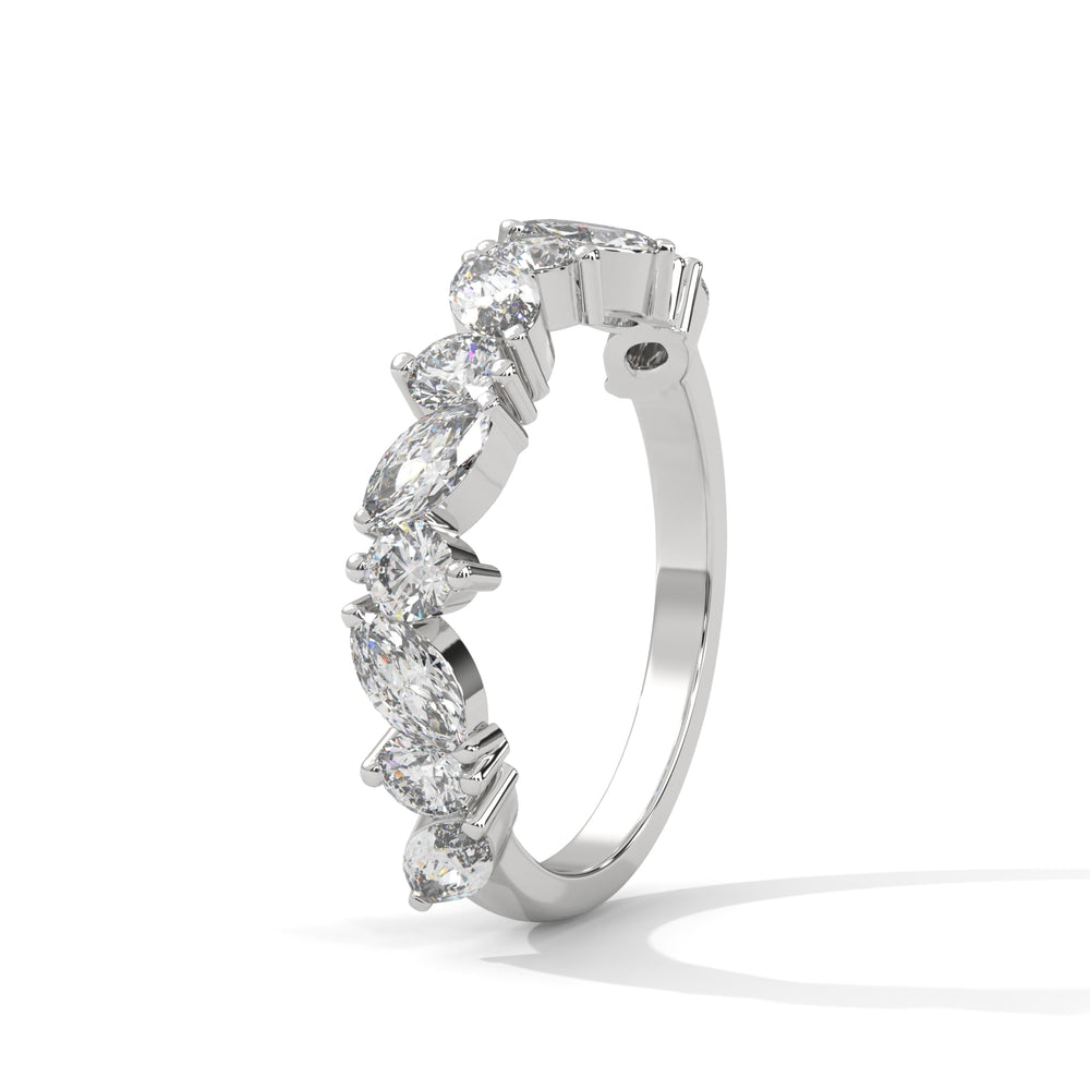 Marquise & Round Diamond Alternating Band Ring