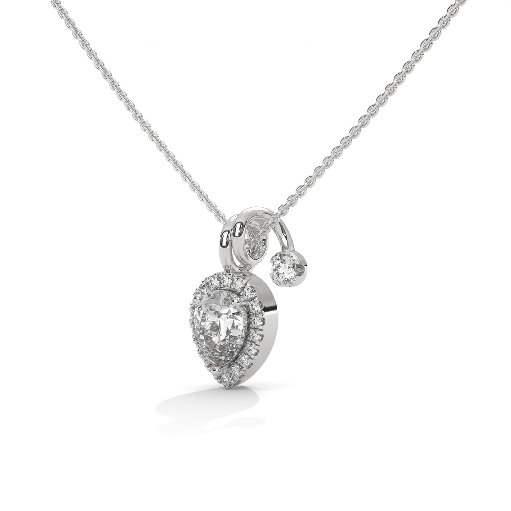 Pear Diamond Halo Pendant