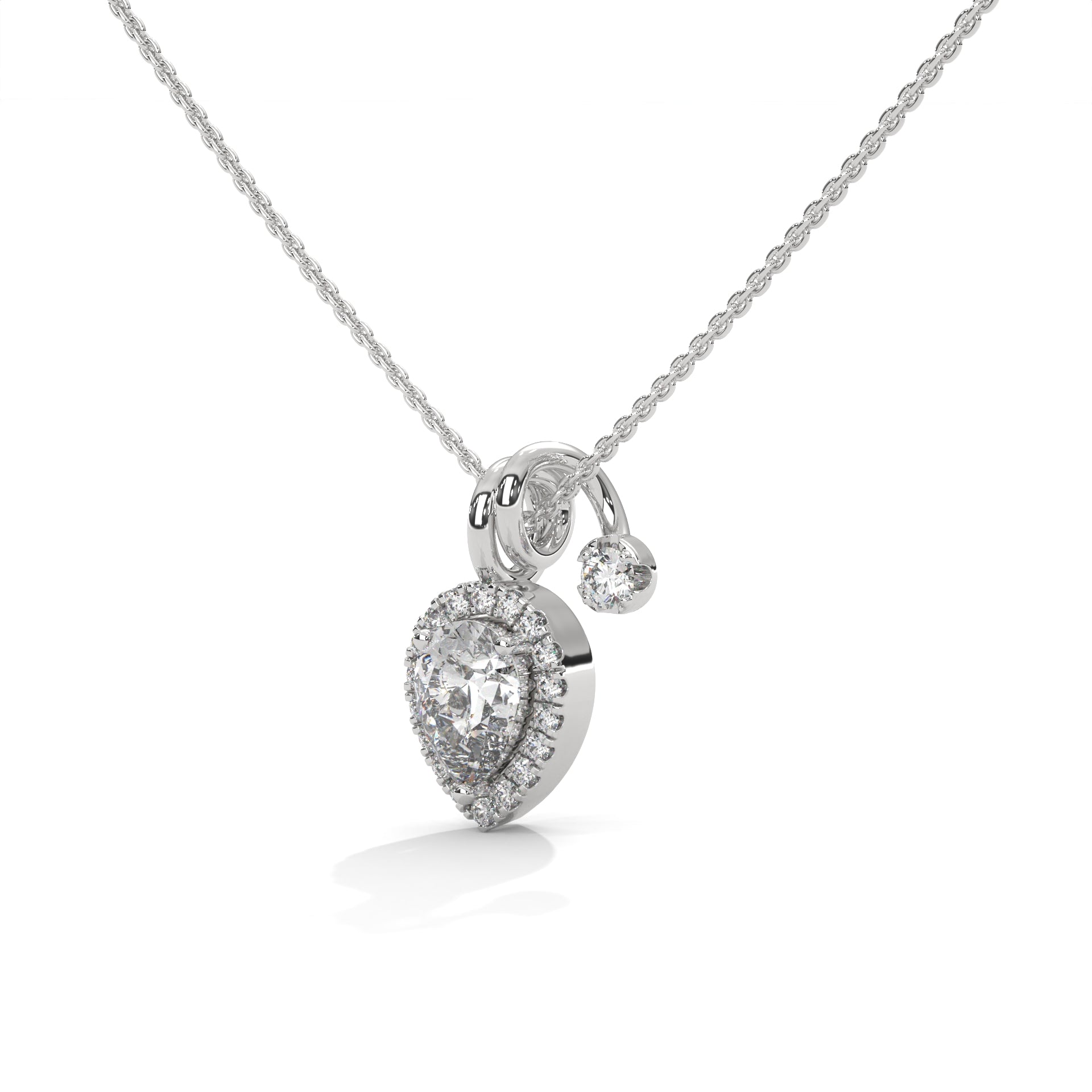 Pear Diamond Halo Pendant