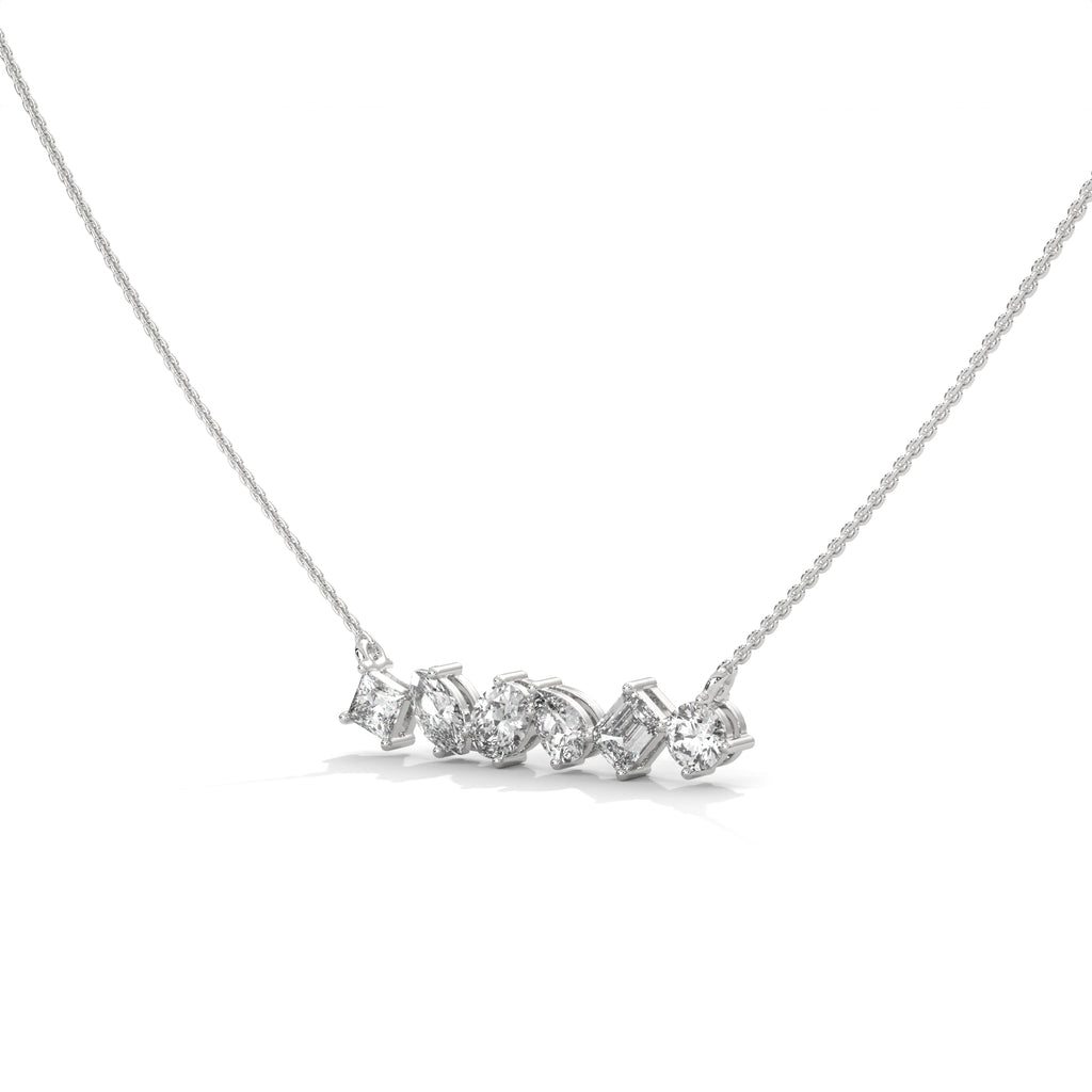 Multi Shape Diamond Bar Pendant