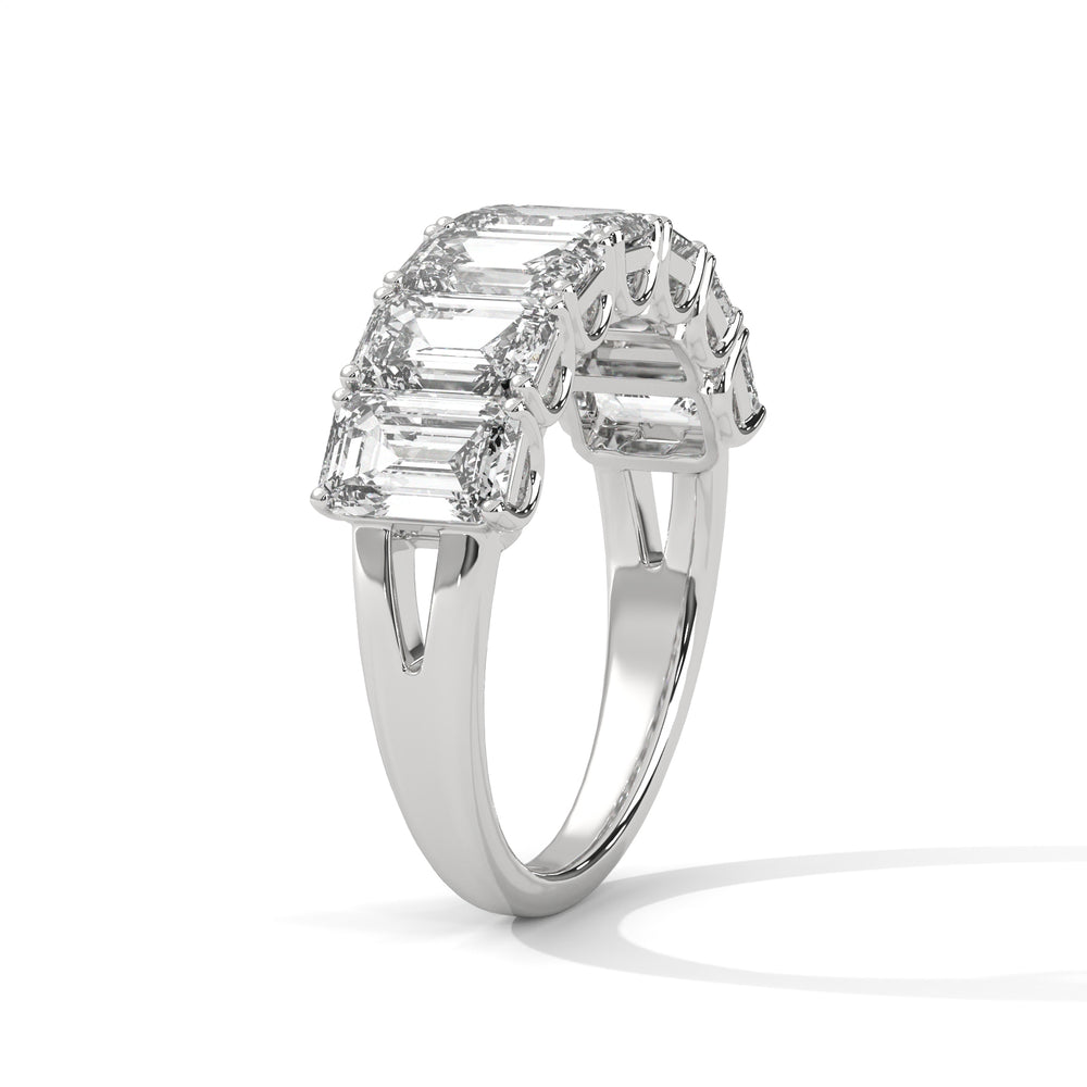 Emerald Cut Seven Stone Diamond Anniversary Ring