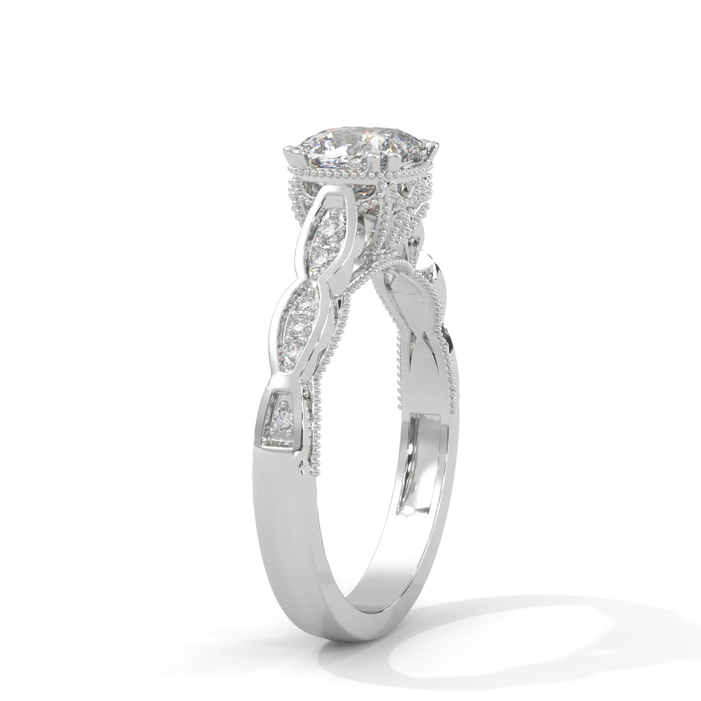 Vintage Cushion Cut Diamond Ring