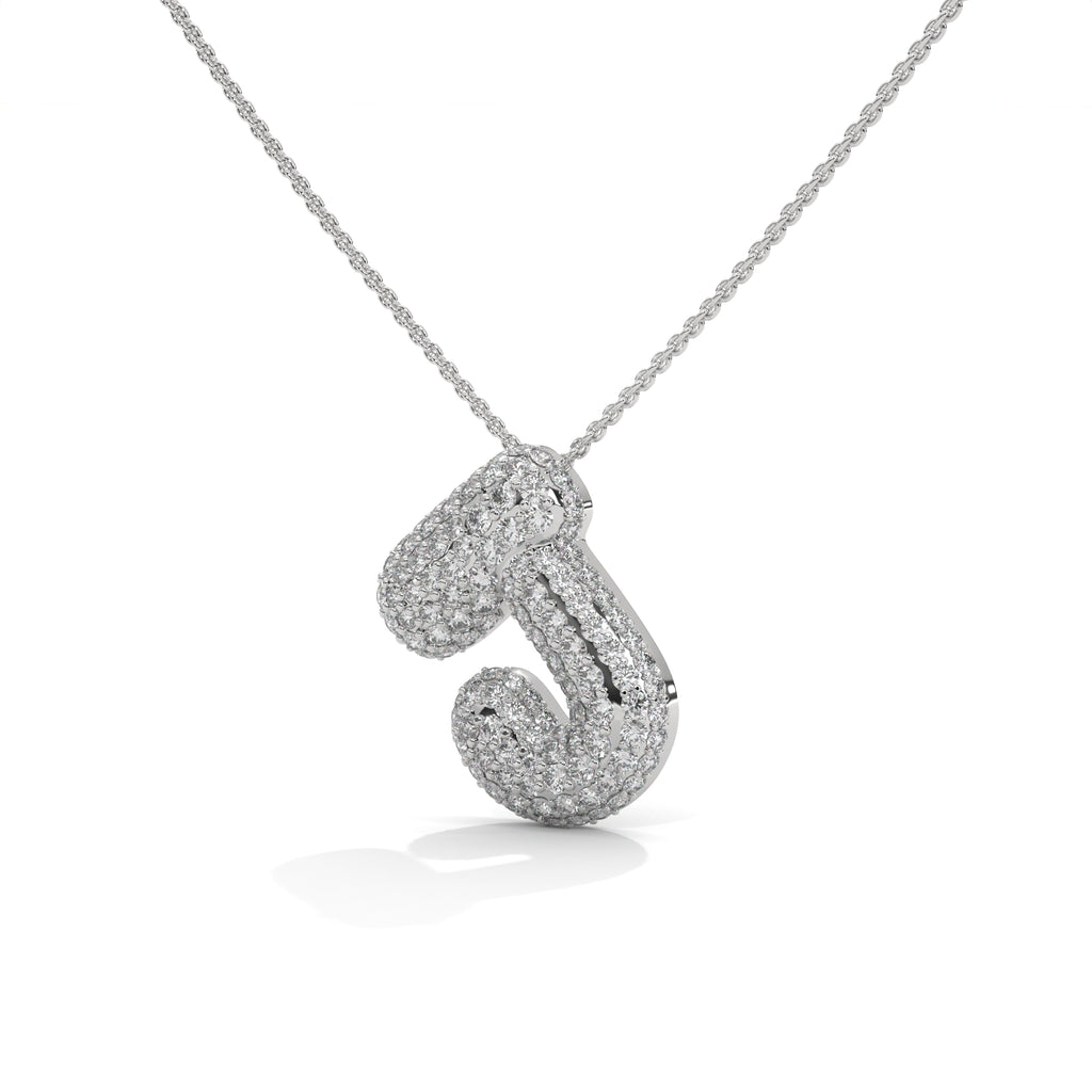 Diamond Initial "J" Pendant