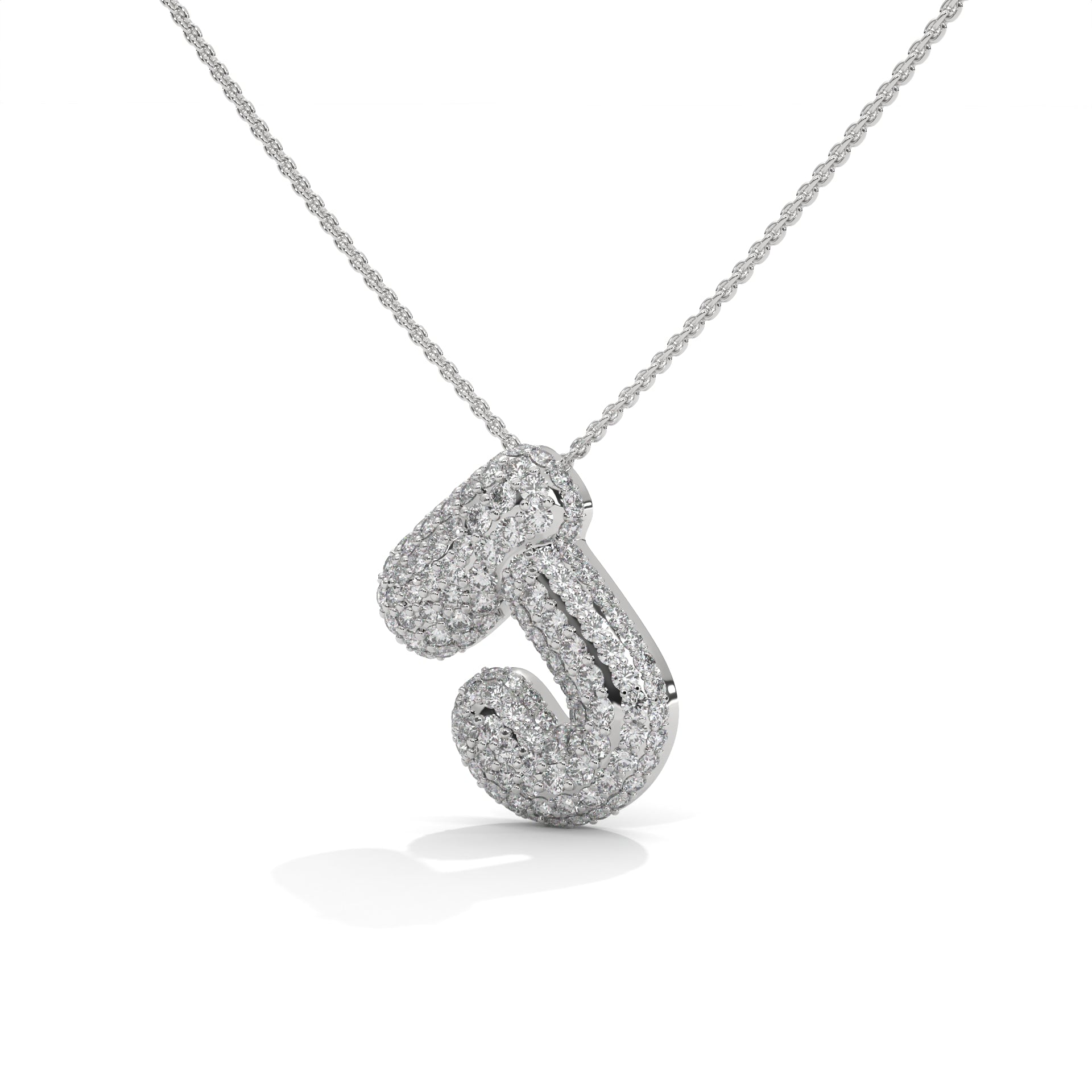 Diamond Initial "J" Pendant