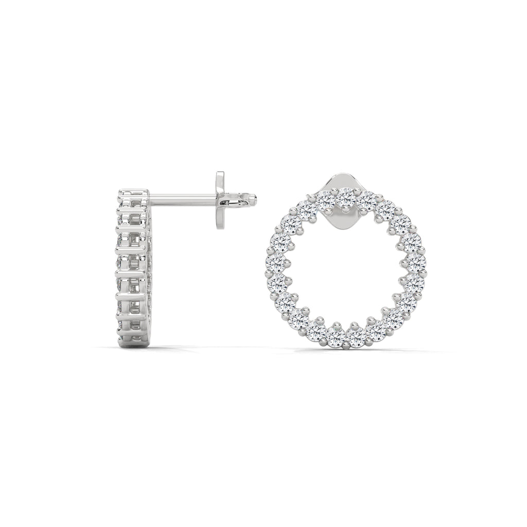 Diamond Circle Stud Earrings