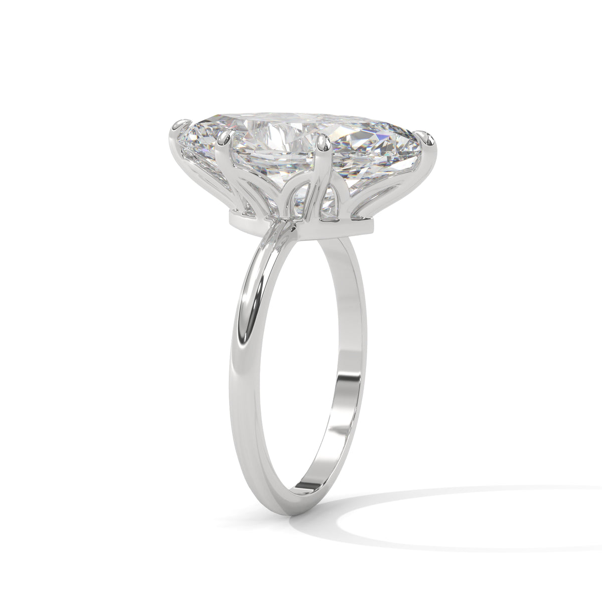 Marquise Cut Solitaire with Cathedral Setting Engagement Ring – view 2 of 9, lab grown diamond ring | Jewelix Atelier