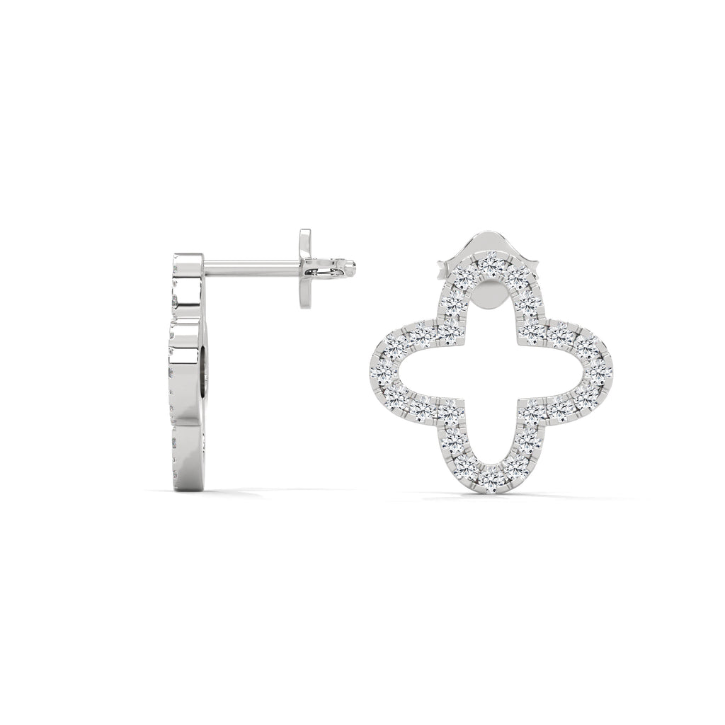 Diamond Clover Stud Earring
