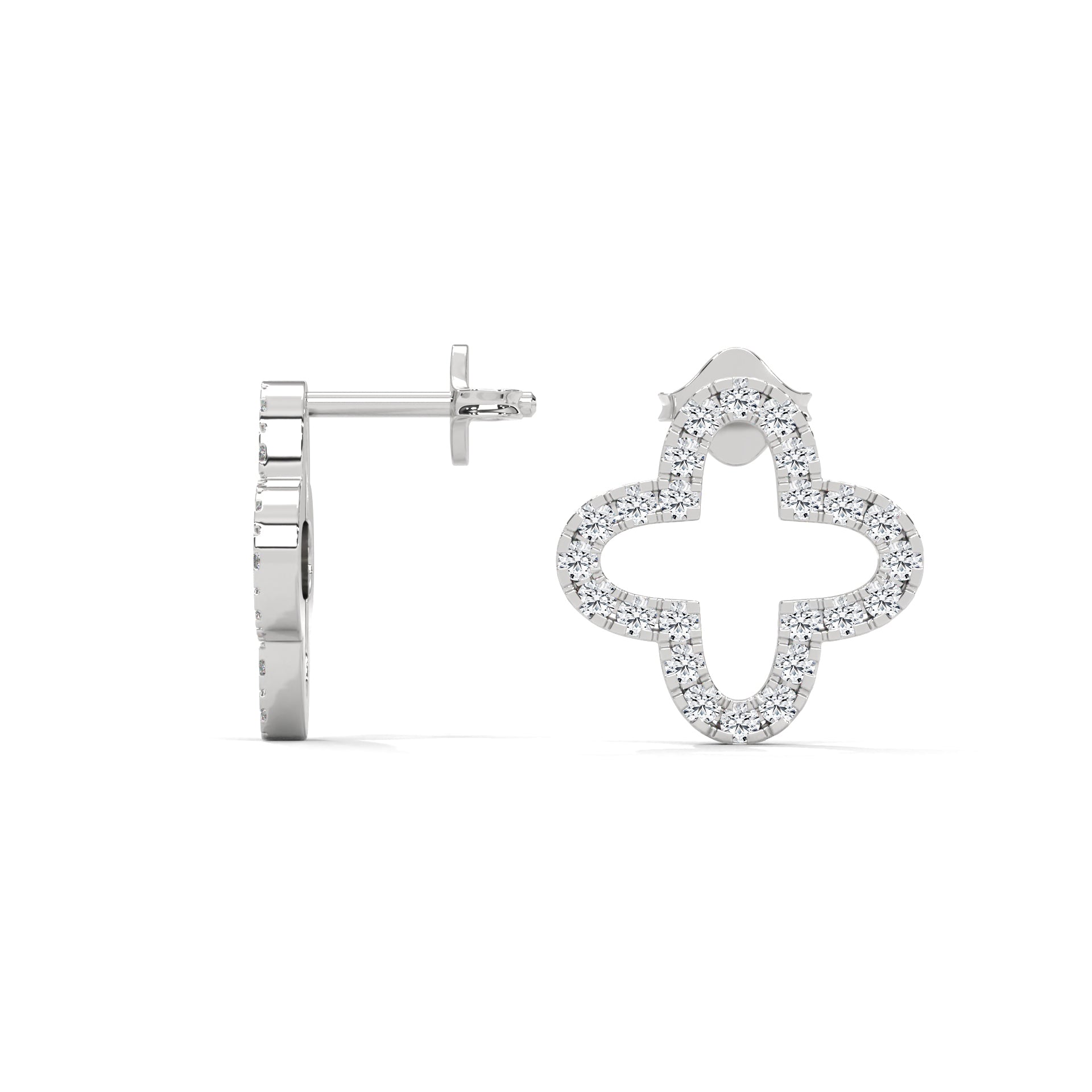 Diamond Clover Stud Earring