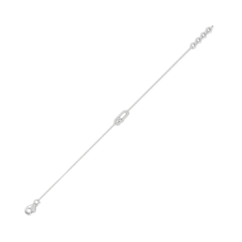 Floating Diamond Paperclip Bracelet