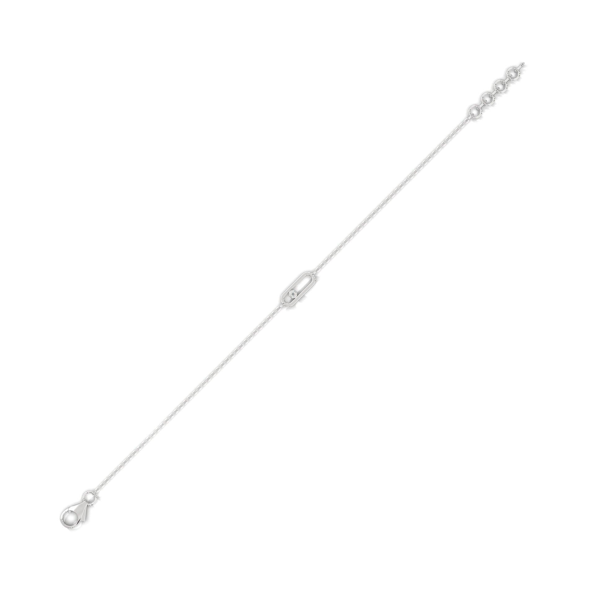Floating Diamond Paperclip Bracelet