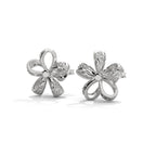 Open Floral Diamond Stud Earrings