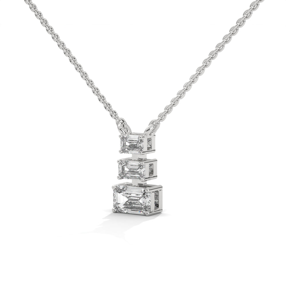 Emerald Cut Diamond Bar Pendant