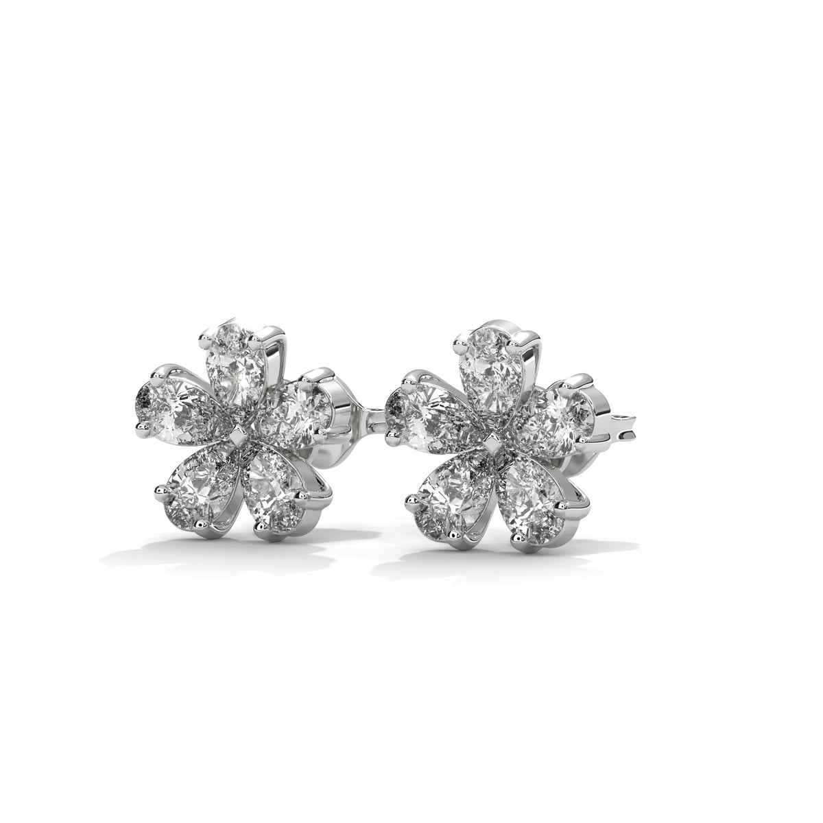 Fleur Royale Diamond Earrings – Style MJE2605008, alternate view — Jewelix Atelier