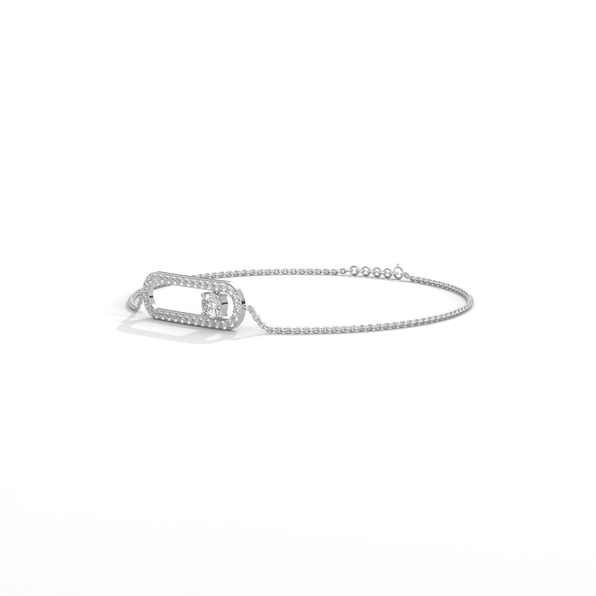 Diamond Paperclip Bracelet