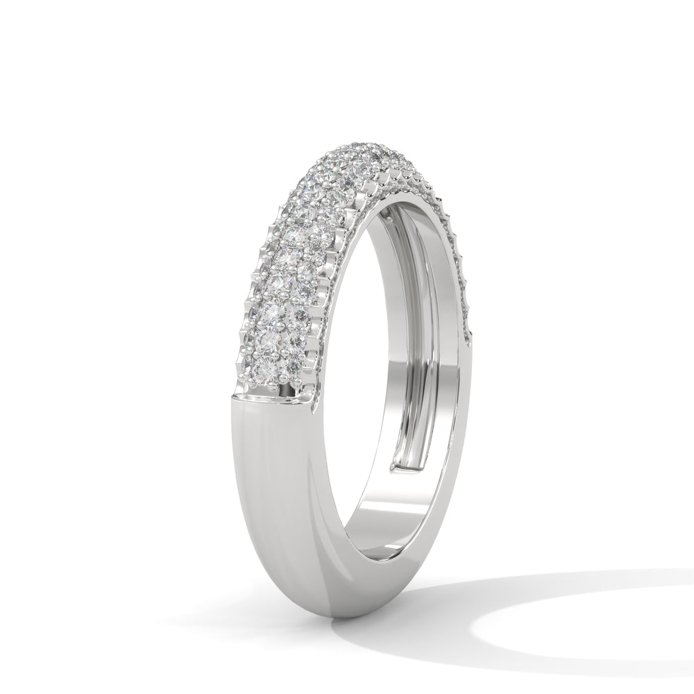Triple Row Diamond Pavé Band Ring