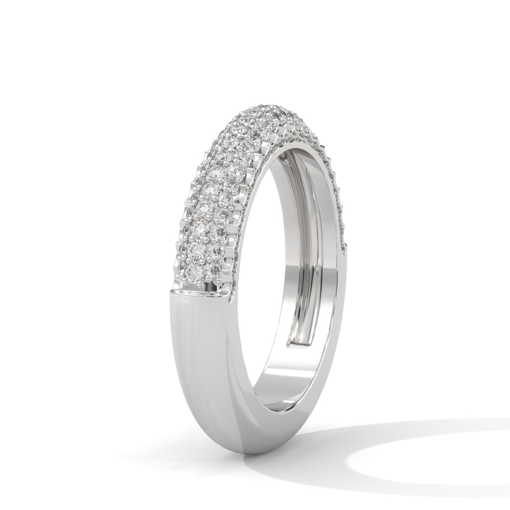 Triple Row Diamond Pavé Band Ring