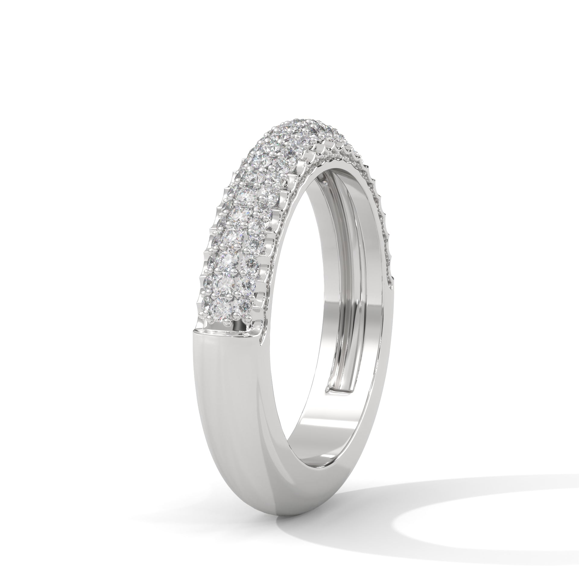 Triple Row Diamond Pavé Band Ring