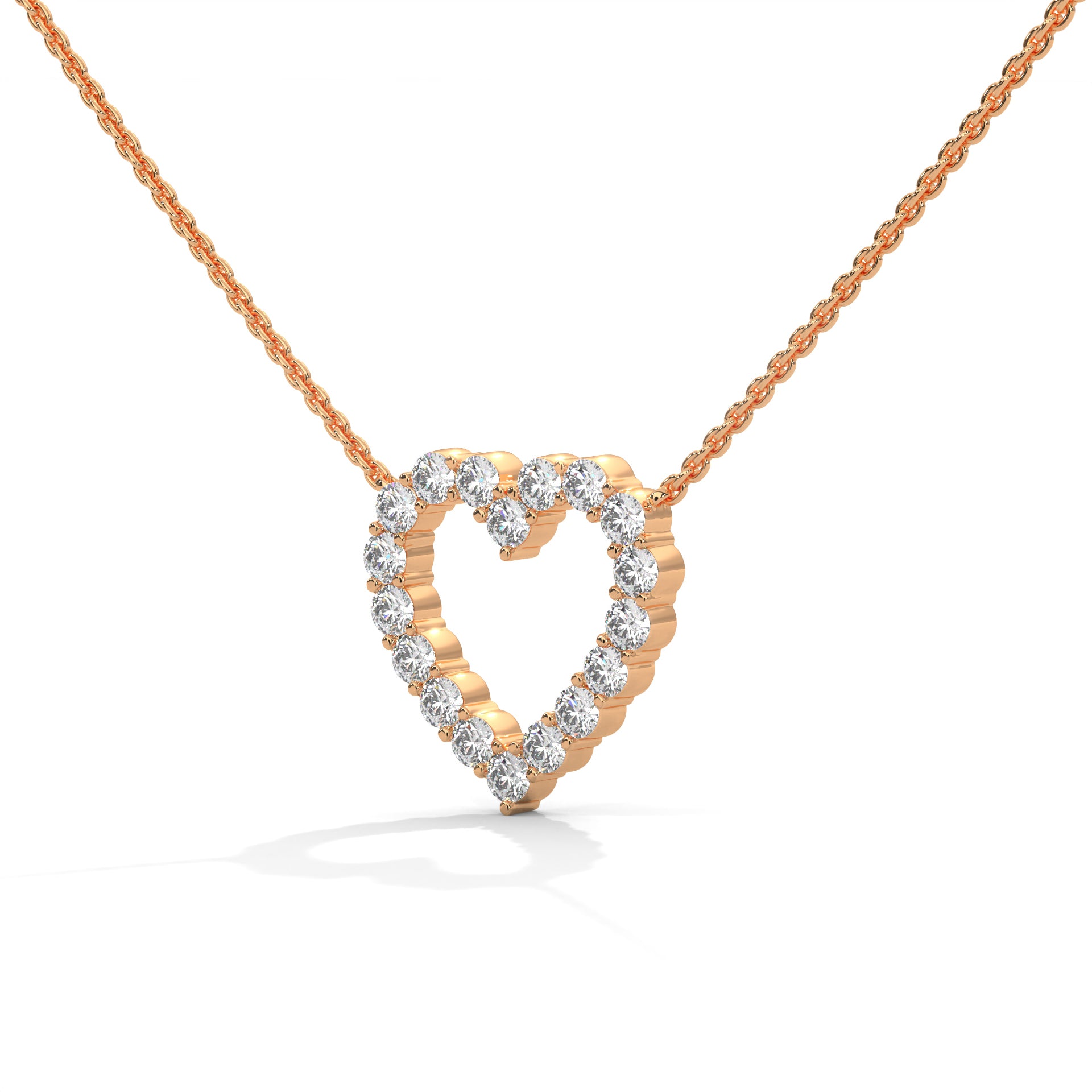 Open Heart Diamond Pendant