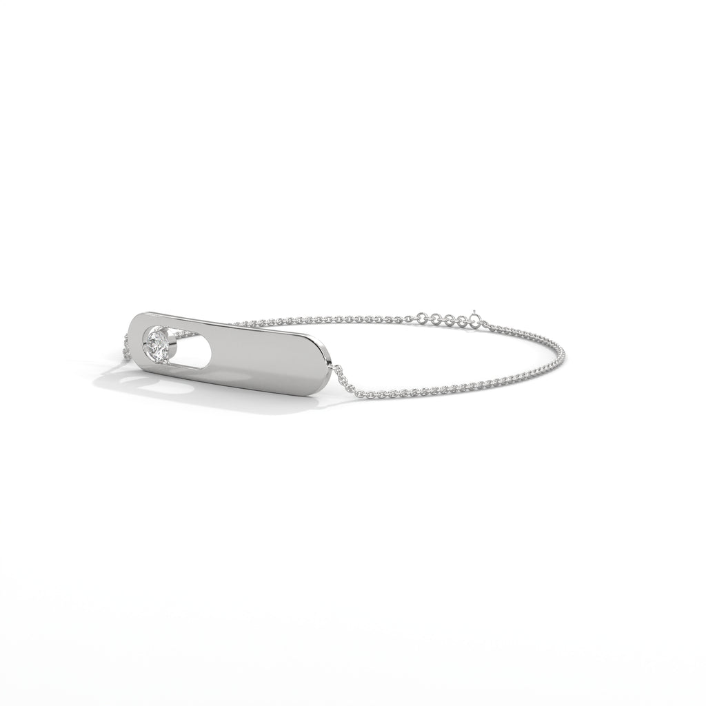 Floating Diamond Bar Bracelet