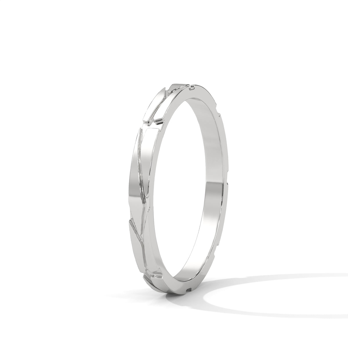 Faceted Gold Wedding Band – view 4 of 9, lab grown diamond band | Jewelix Atelier