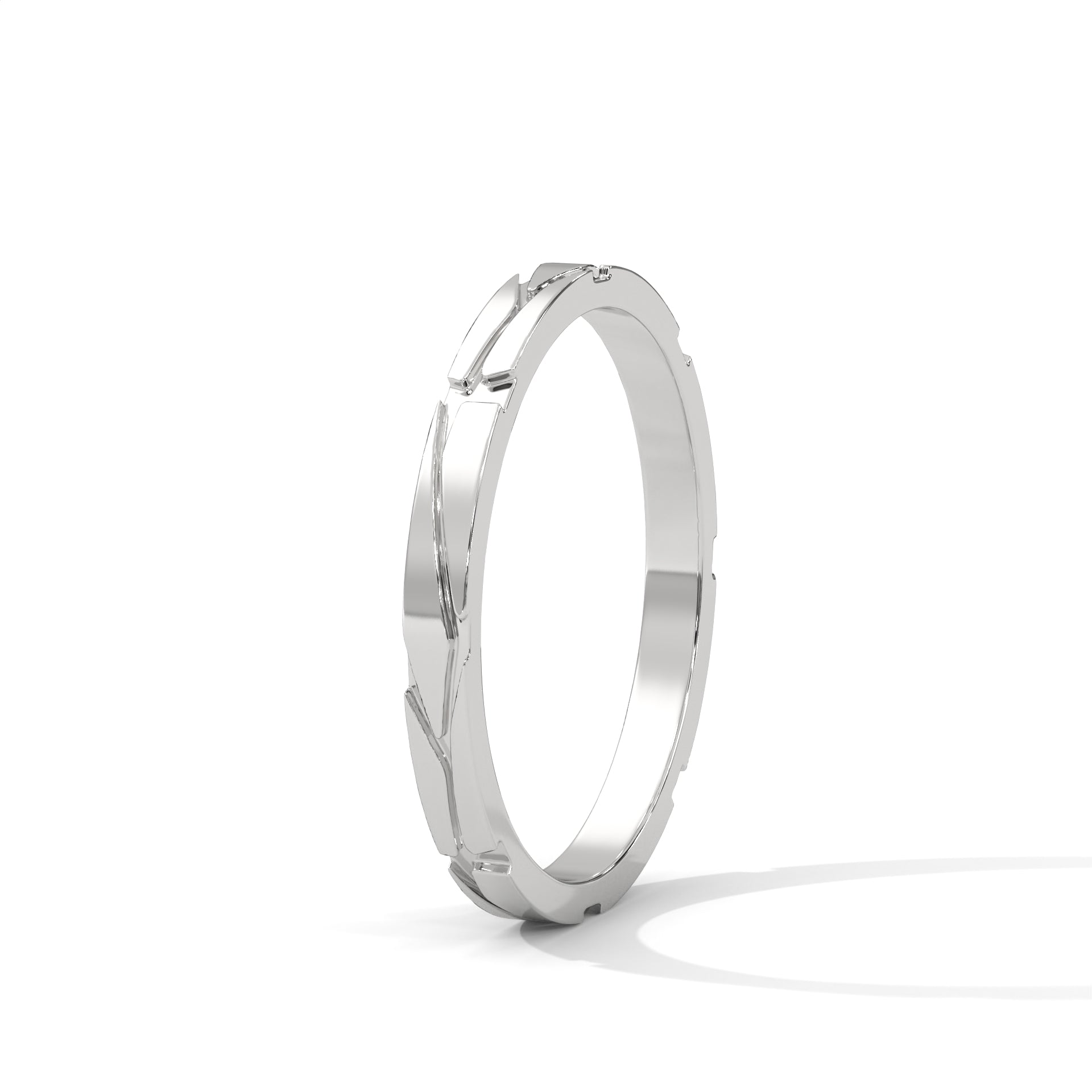 Faceted Gold Wedding Band