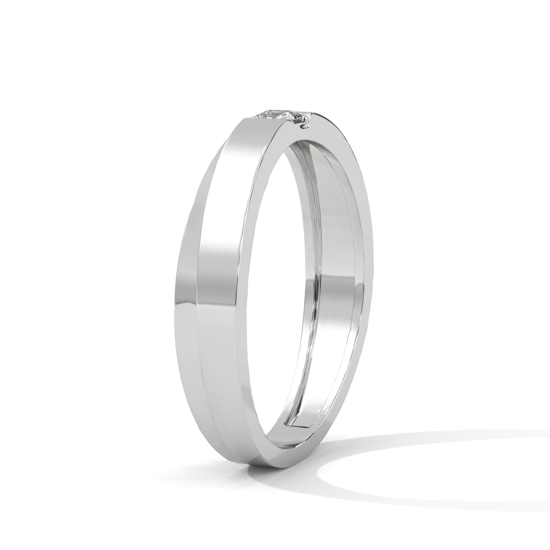 Princess Cut Flush Set Wedding Band