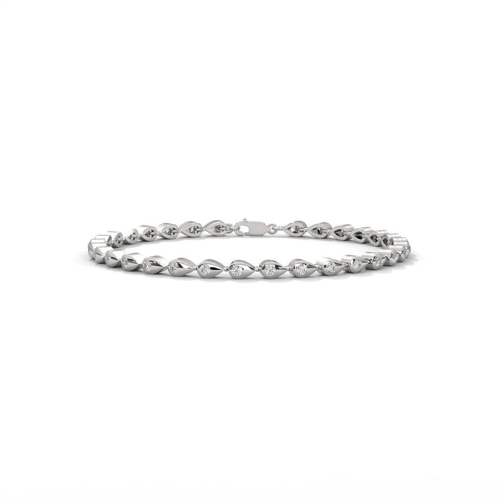 Bezel Diamond Teardrop Bracelet