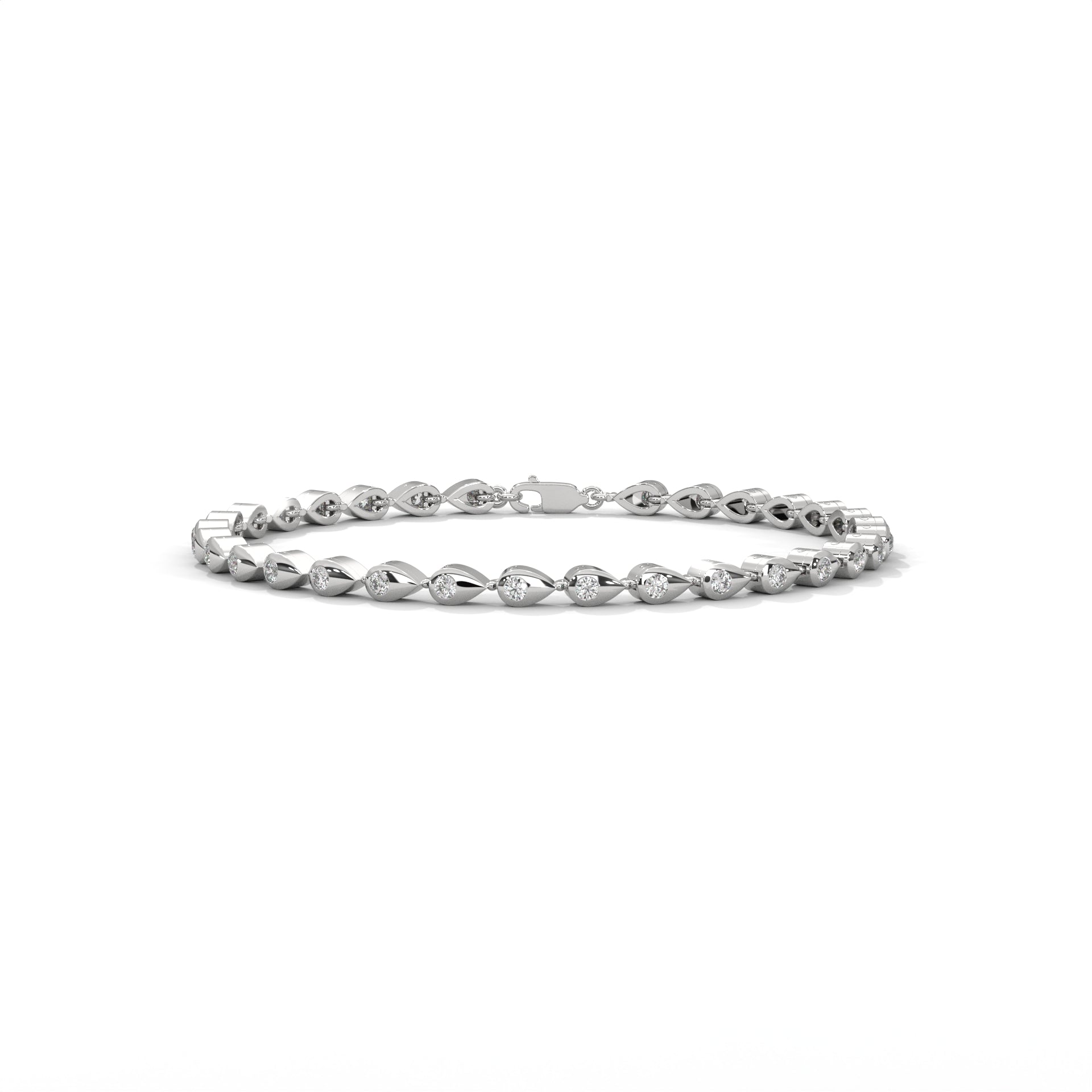 Bezel Diamond Teardrop Bracelet