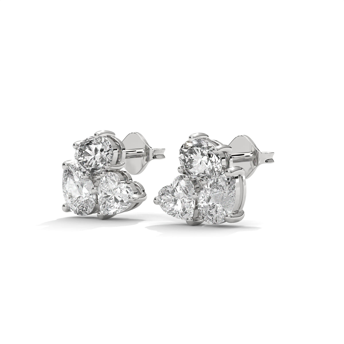 Amour Trinité Lab Grown Diamond Earrings, alternate view — Jewelix Atelier