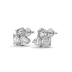 Mixed Shape Diamond Cluster Stud Earrings